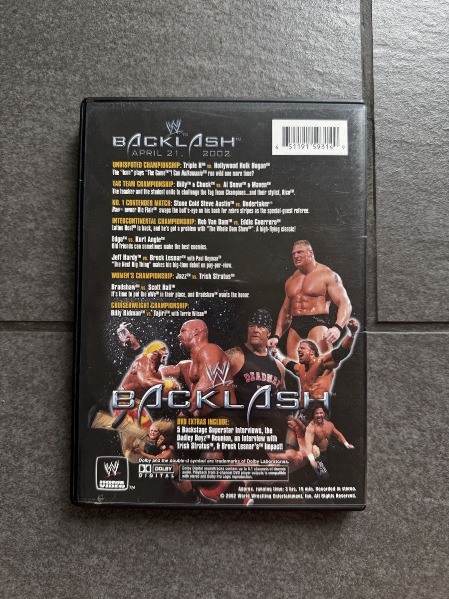 Alle DVDs: WWE Backlash 2002 DVD – Gebraucht aus Zürich von cENS0R 1