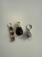 Charm-Anhänger Set, Silber 925, verschiedene Steine