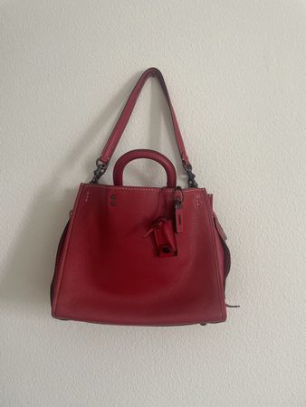 Coach Handtasche, echtes Leder, rot, neuwertig, Top Zustand