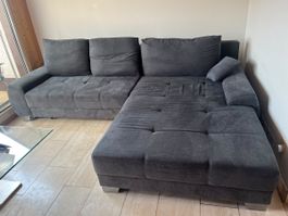 (Bett-) Sofa anthrazit grau