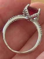Luxus Elegante Gr.19/9 Ring Farbe: Silber /Rosa/rot Zirkonia