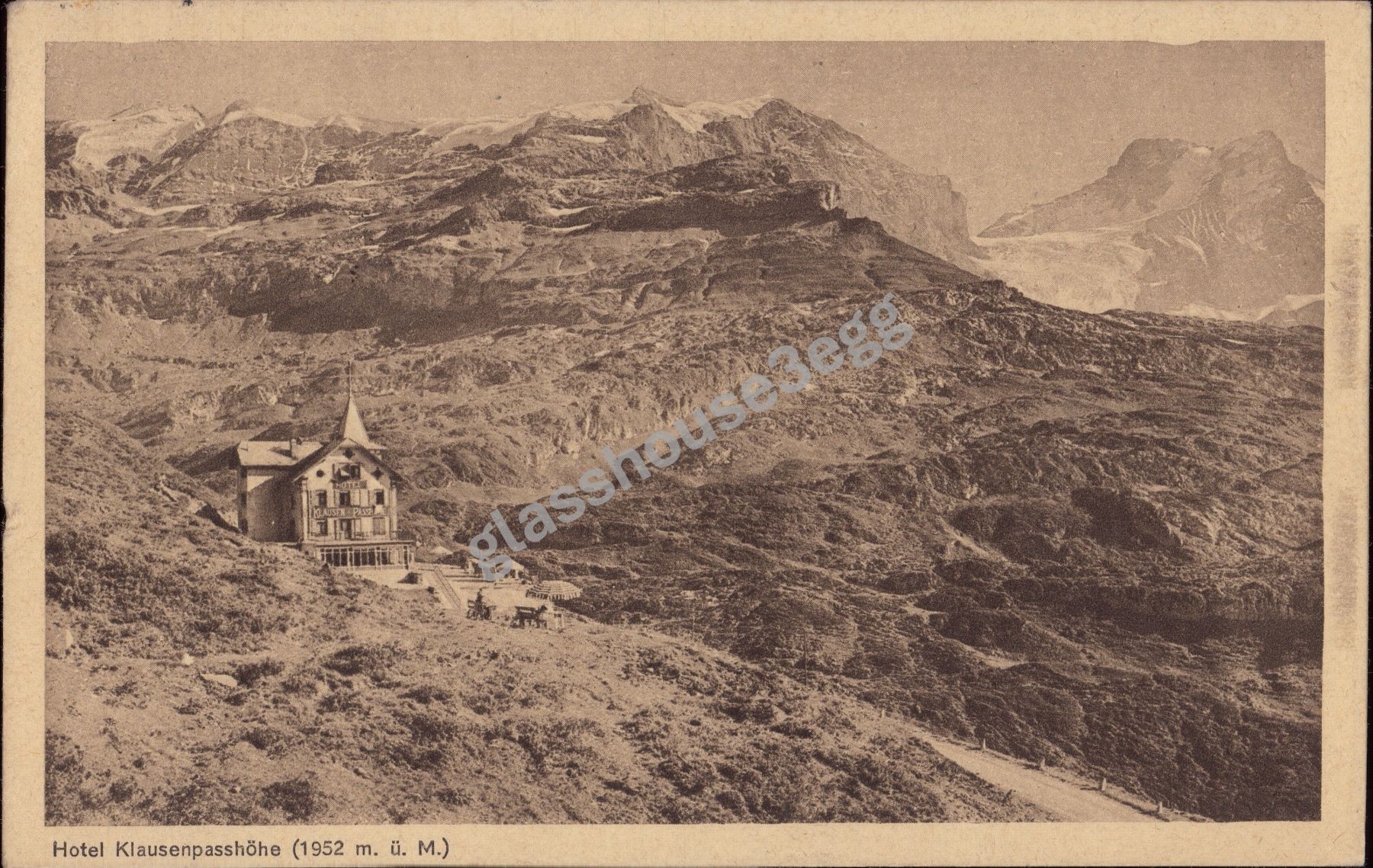 Cartoline postali: AK 1919 Hotel Klausenpasshöhe – Usato da Eggersriet venduto da glasshouse3egg