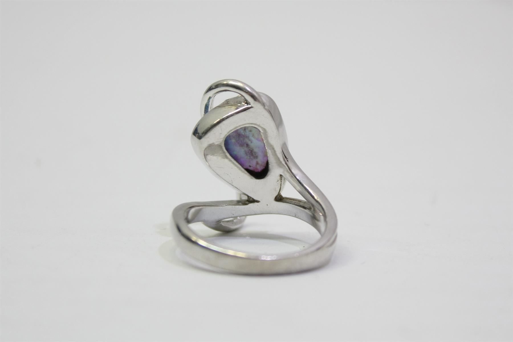 Anelli: 925er Silber Fingerring mit synth. Opal (2666) – Usato da Zürich venduto da fundsachenverkauf 5