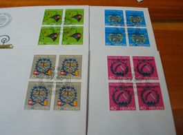 Set Pro Patria 1980, FDC Satz, Einzel + 4erblocks, 9 Belege