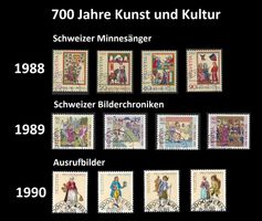 Kunst und Kultur, 1988-90 Pro Patria, Serien gestempelt
