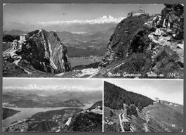 AK sw Monte Generoso TI Vetta 3fach-Multibild ≈ 1963 