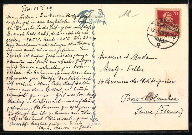 Cartes postales: Obertschappina, Ortsansicht mit Alpenh – D'occasion à Berlin par bartko-reher 1