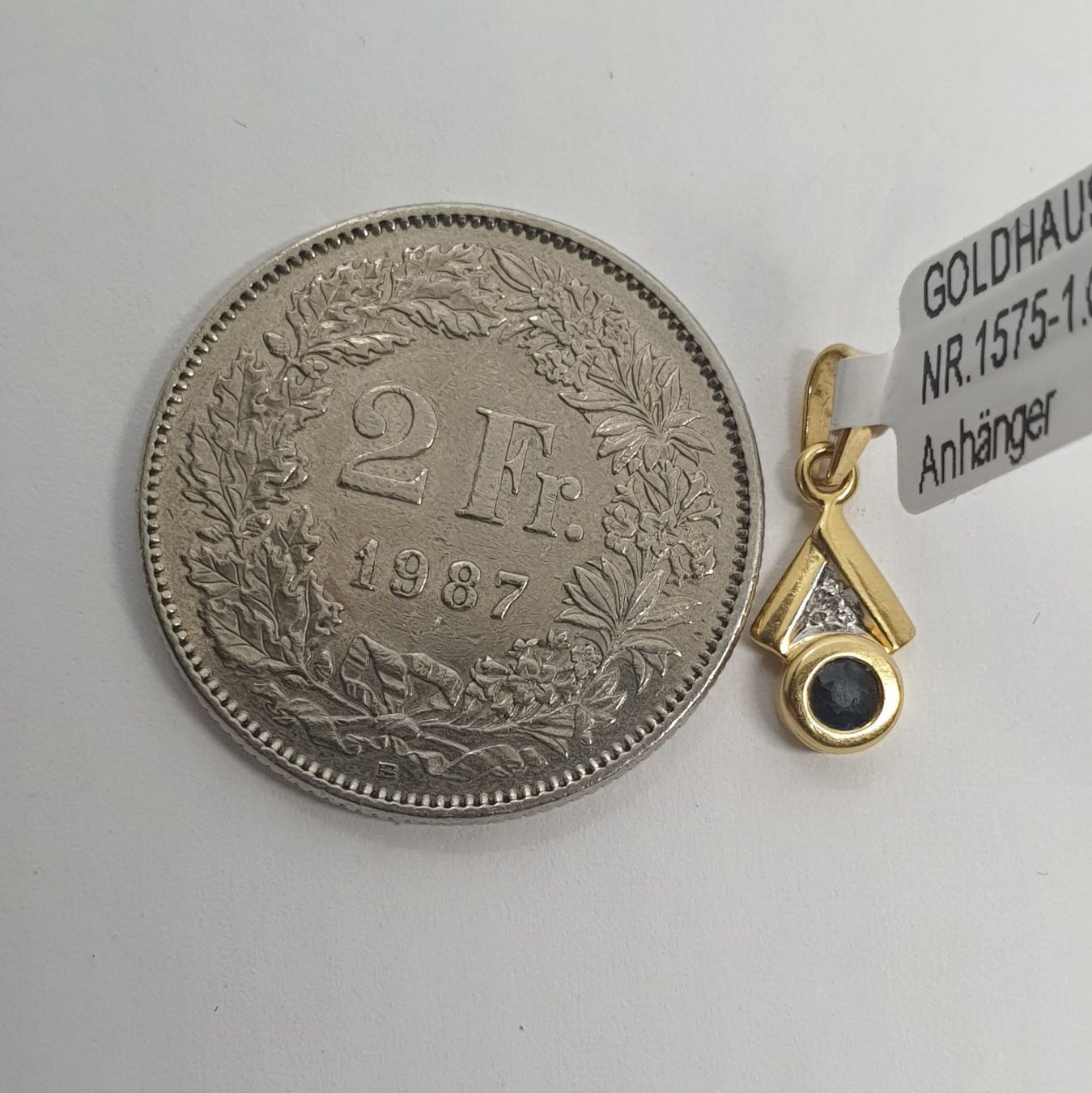 Ciondoli: Echt 18K Gold - Saphir Anhänger – Usato da Luzern venduto da Goldhaus-Luzern 3