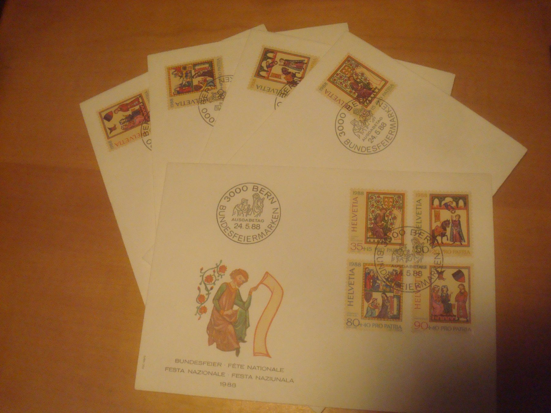 Tutti i francobolli: PP 1988 Serie 4er und einzeln – Usato da Gordola venduto da Polentaefung 1