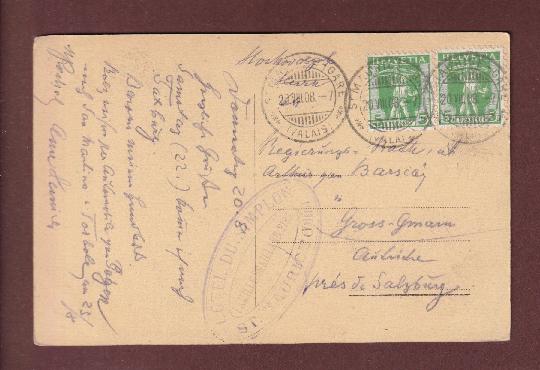 Cartes postales: Château de ST. MAURICE - 1908 – D'occasion à Pully par nicecards-shop 1