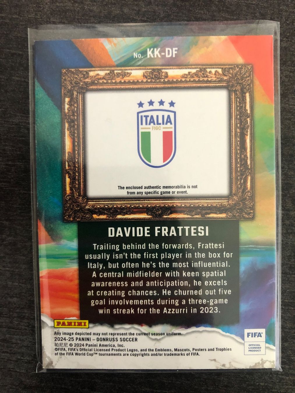 Topps Carte collezionabili: Panini Donruss Davide Frattesi Italien patch – Usato da Wangenried venduto da Garagara 1