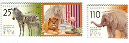 Briefmarken "Elefant & Zebra". Kasachstan
