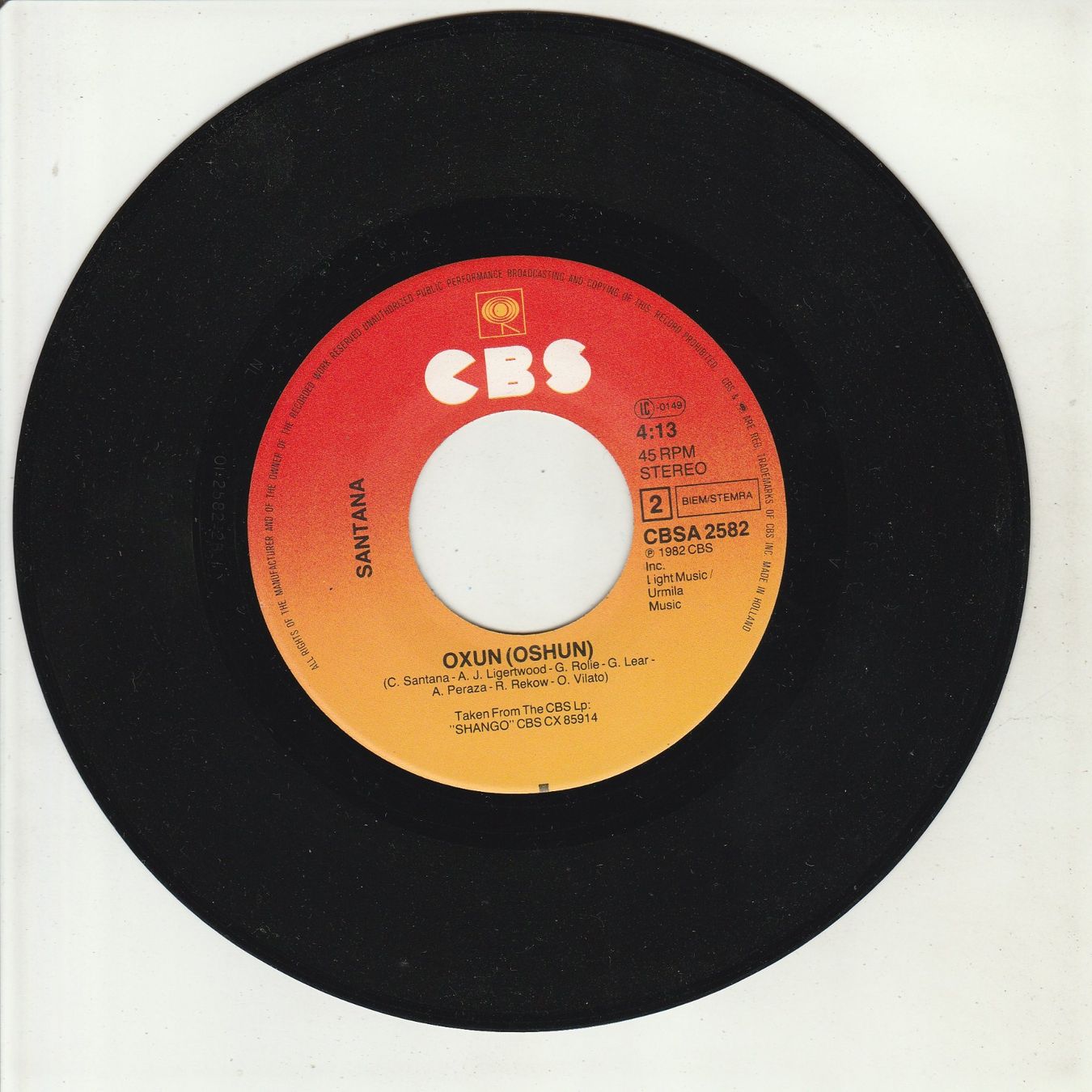 Dischi in vinile: Santana - Hold on 7" Vinyl 1982 – Usato da Tübach venduto da JamesStone 3