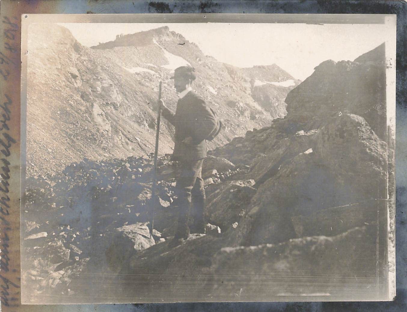 Ansichtskarten: Engadina GR Escursionista rocce 1908 foto 11 x 9 – Gebraucht aus Biasca von Blenio71