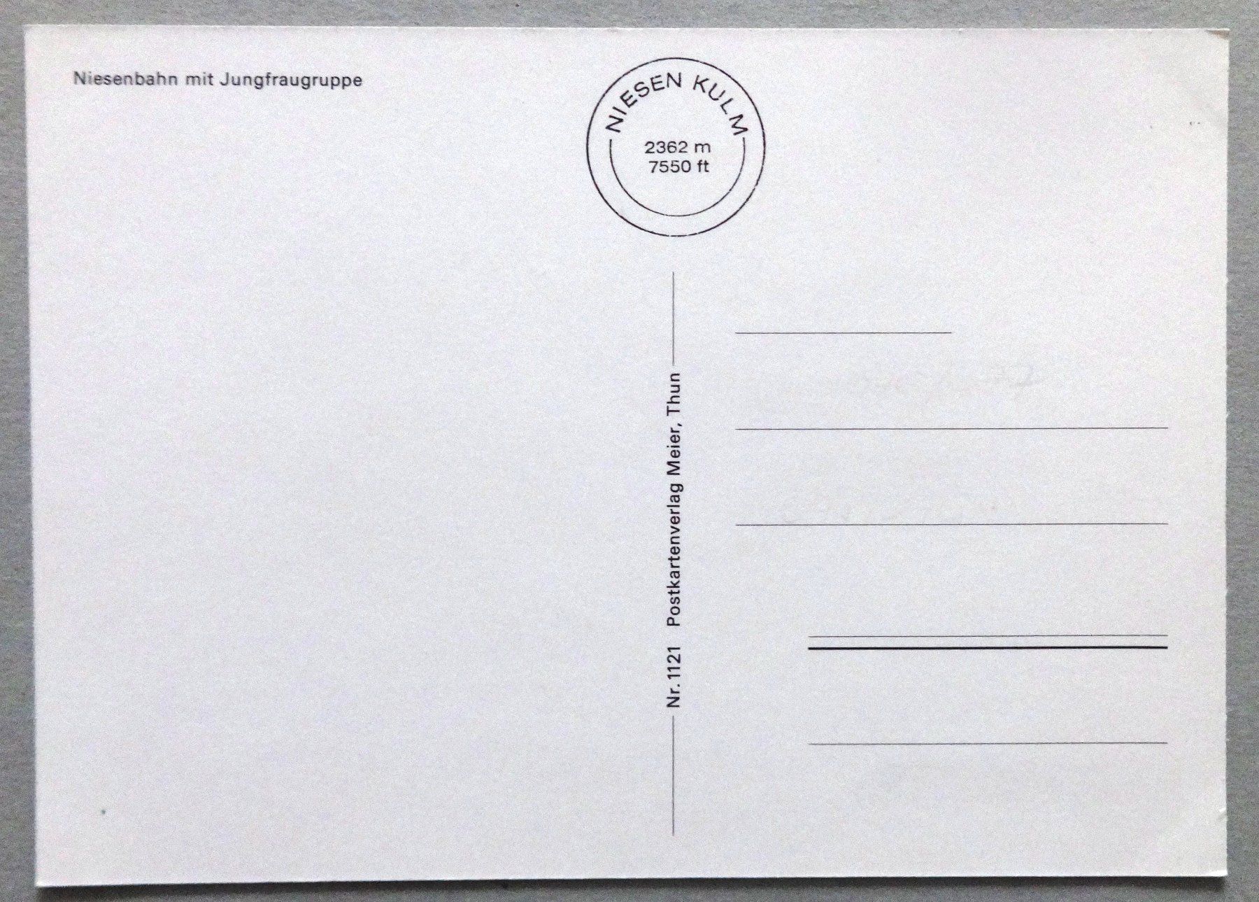 Cartoline postali: Niesenbahn mit Jungfraugruppe – Usato da Fétigny venduto da Billy2miny 1