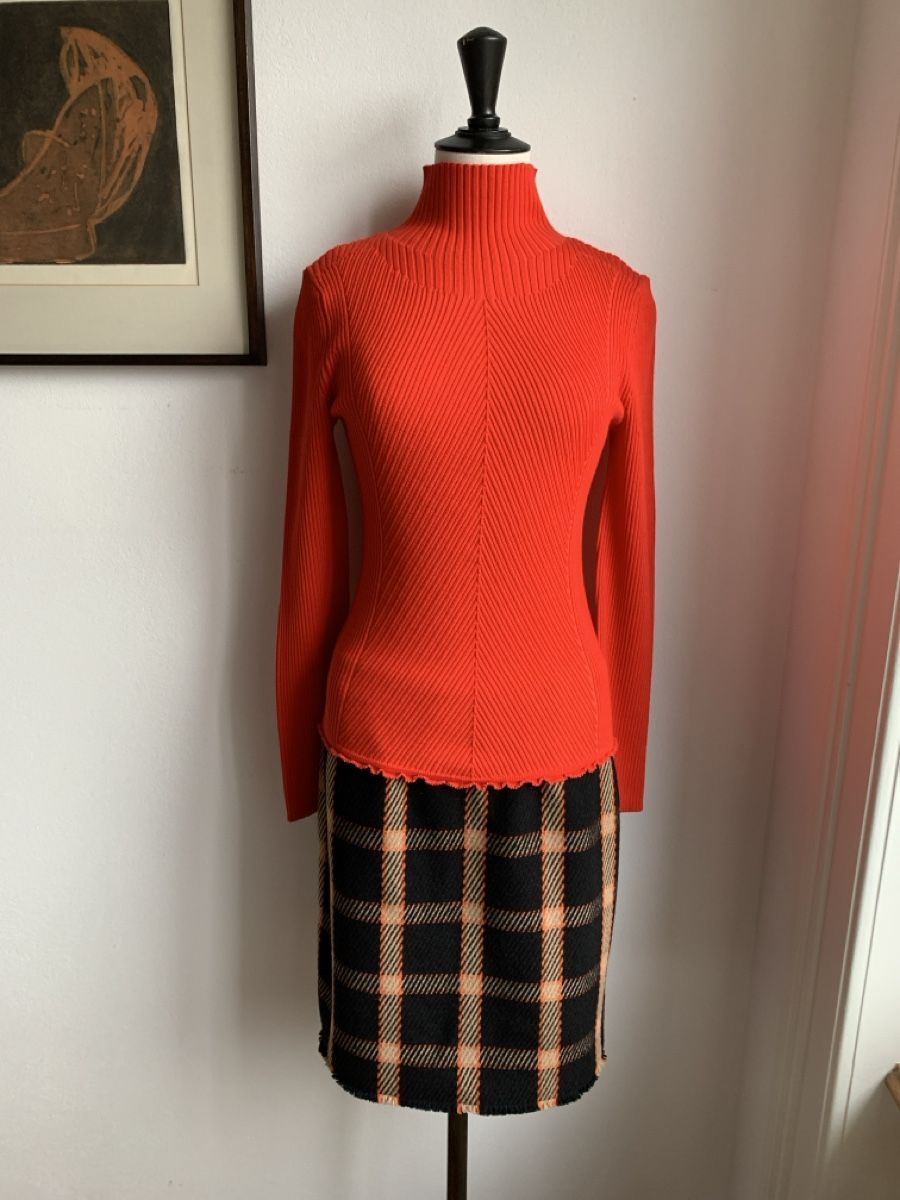 Pullover & Sweatshirts: PHILLIP LIM: Exklusiver rot/oranger Rollkragenpullover, M – Neu (gemäss Beschreibung) aus Luzern von designluzern