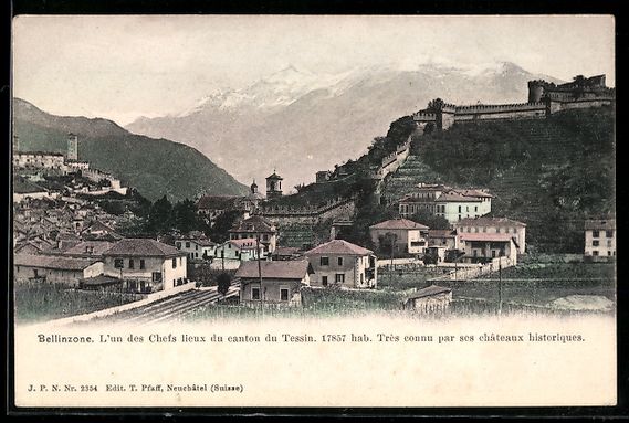 Cartoline postali: AK Bellinzona, Panorama – Usato da Berlin venduto da bartko-reher