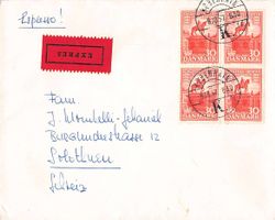 schöner EXPRESS-Brief KOPENHAGEN - Solothurn 1957