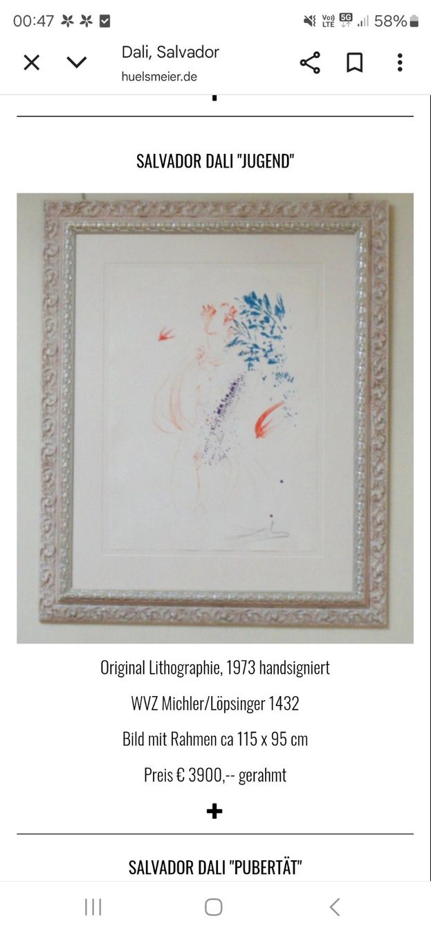 Grafica & Litografie: Salvador Dali original Lithographie handsigniert – Usato da Solothurn venduto da Ok648 6