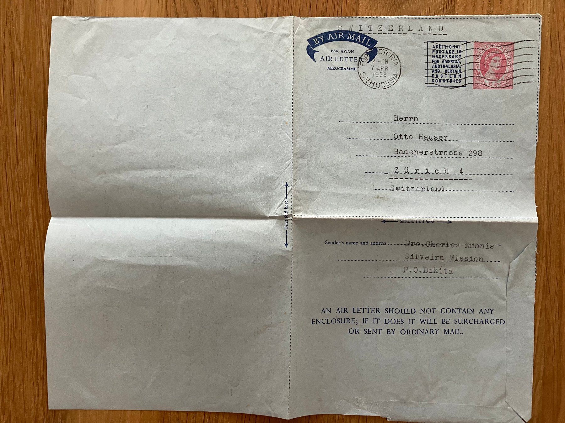 Tous les timbres: Luftpostbrief Rhodesien – D'occasion à Bolligen par Isebo