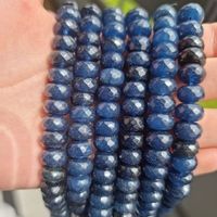 1 Strang dunkelblauer Saphir facettiert 6x10mm