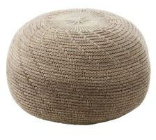 🪑 Moderner gestrickter Pouf / Sitzhocker in Beige