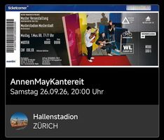 AnnenMayKantereit 2 Sitzplatztickets 26.09.26 Hallenstadion