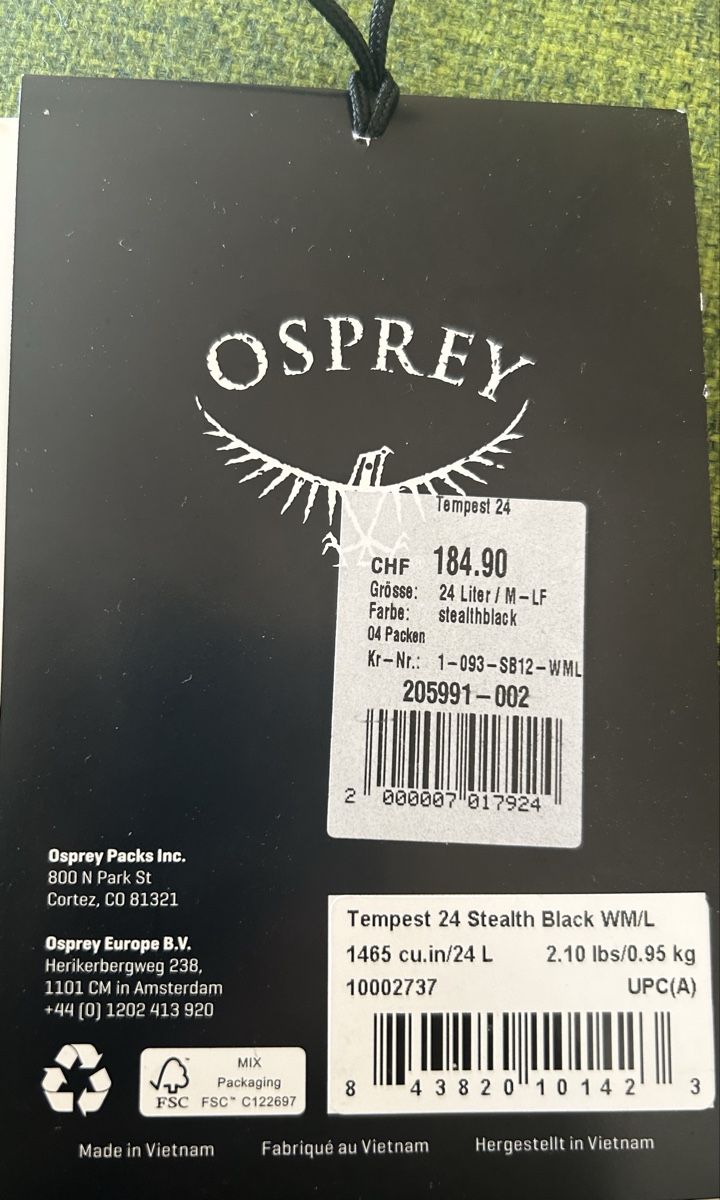 Osprey Zaini: Osprey Wanderrucksack Tempest 24 – Usato da Bern venduto da oggetti_20 3