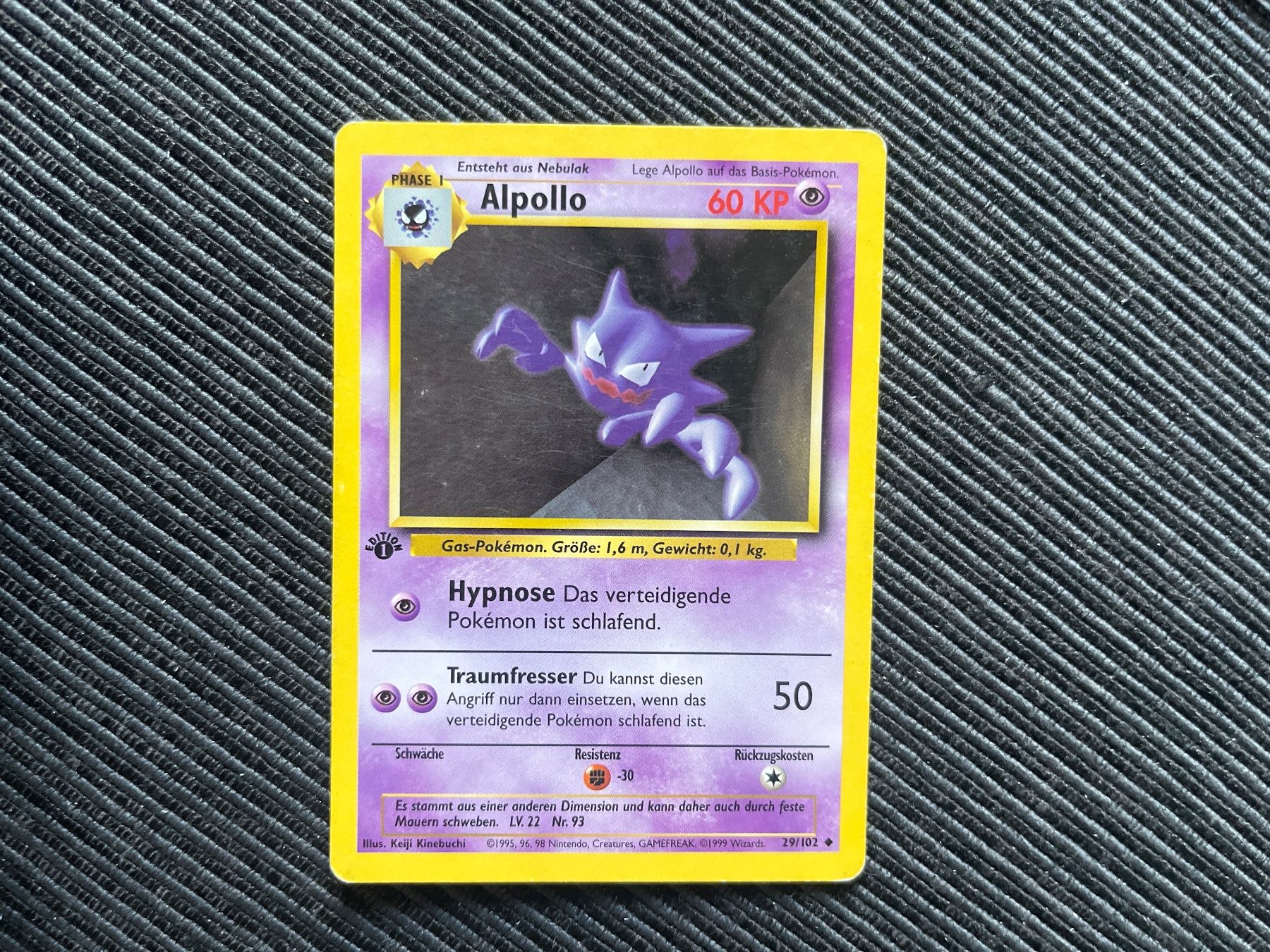 Pokémon Sammelbilder & Trading cards: Pokemon Alpollo 1. Edition non holo Base Set – Gebraucht aus Wabern von Collectfun