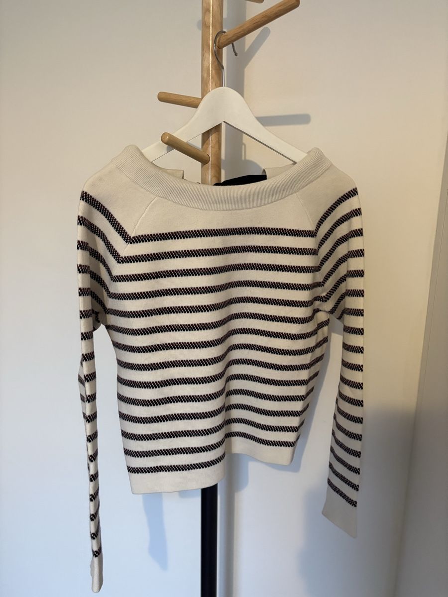 Maje Pullover & Sweatshirts: Maje Pullover gestreift Groesse 1/S mit Schleife neu – Gebraucht aus Genève von ane_dr7w