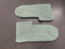 Handgestrickte Bettsocken Damen - Mintgrün Gr. 39/40