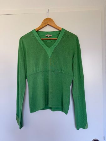 Etro Milano Seiden Pullover grün Grösse L