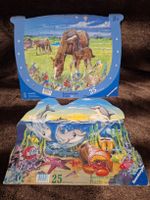2 Ravensburger Puzzle 25 Teile Tiere Pferd Fohlen & Delfine