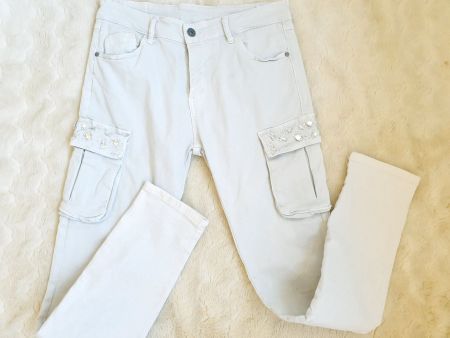 HOSE BAGGYHOSE S GLITZER STOFFHOSE JEANS SPORTLICH TOP SHIRT
