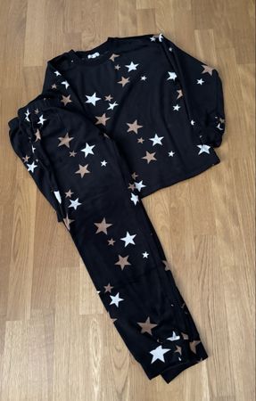 Pyjamaset Sternenmuster Schwarz Grösse XS wie neu