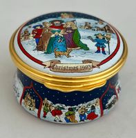 Halcyon Days Enamels, handbemaltes Weihnachtsdöschen, 1993