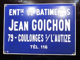 Emailleschild Reklameschild Entreprise Bâtiments Frankreich