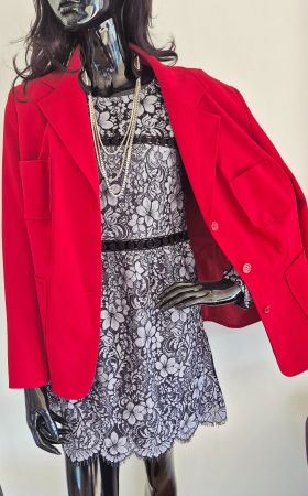 BLAZER JACKE XL 48 ROT , TOP ZU BLUSE TUNIKA SHIRT HOSE