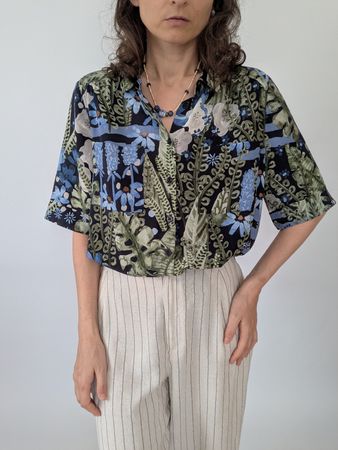 Bluse Lorena K Blumenmuster Seide Grösse 38 guter Zustand