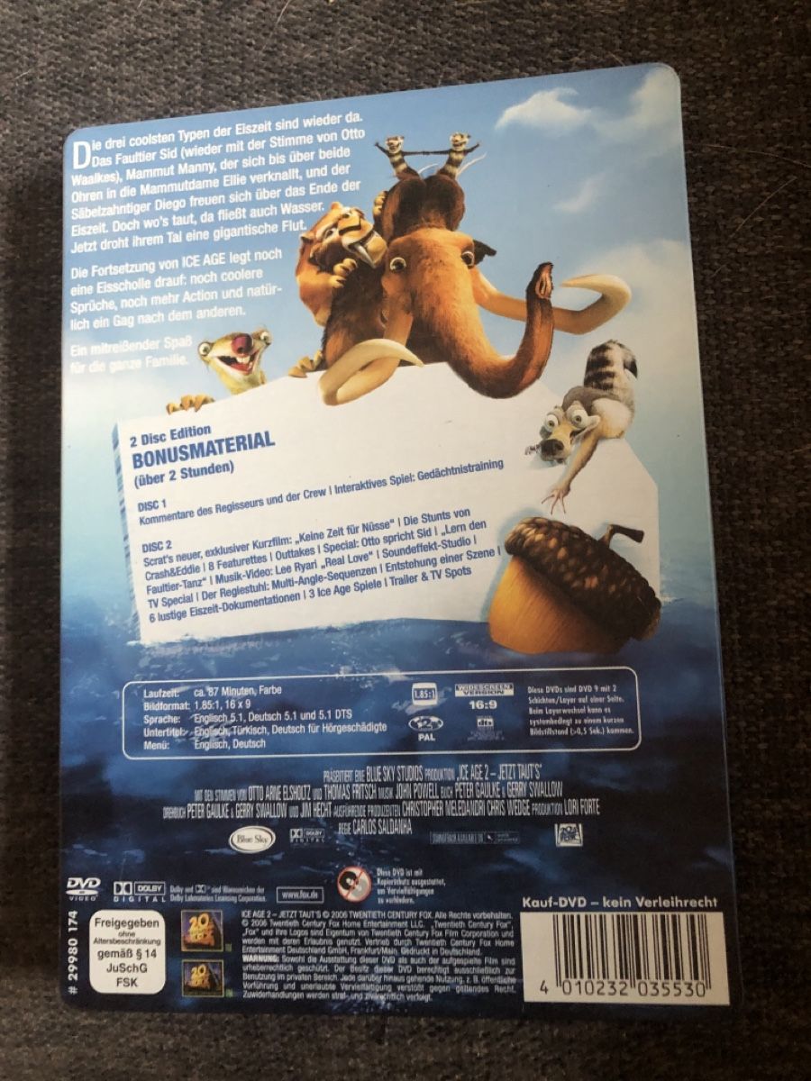 Tutti i DVDs: 2 DVD, ICE AGE 2, SPECIAL EDITION – Usato da Balsthal venduto da Katzenfan99 1