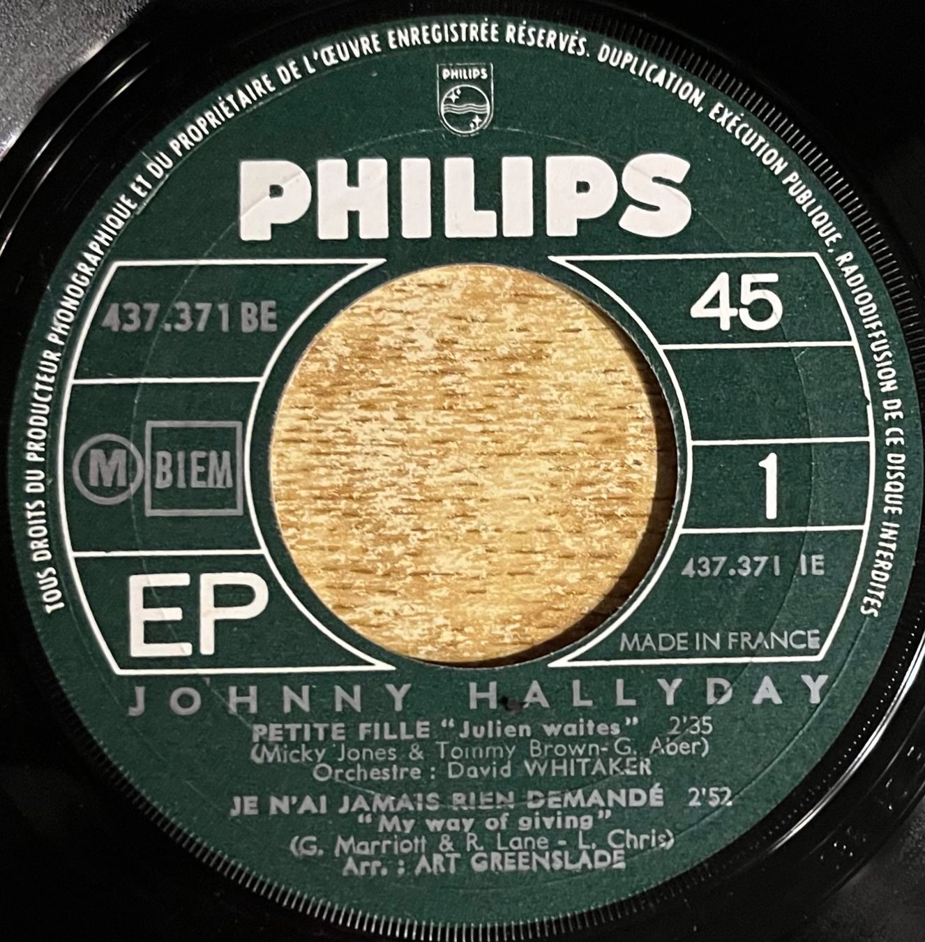 Vinyles: JOHNNY - PETITE FILLE – D'occasion à Bussigny par vinyl-pas-cher 2
