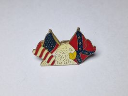 Harley Davidson Pin Adler mit USA und Konföderierten Flagge