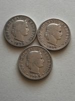 Lot mit 3 Stk. 20 Rp. (1883/84/85)