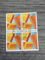 Briefmarken Schweiz 90 Rappen Block 4 Stück gestempelt