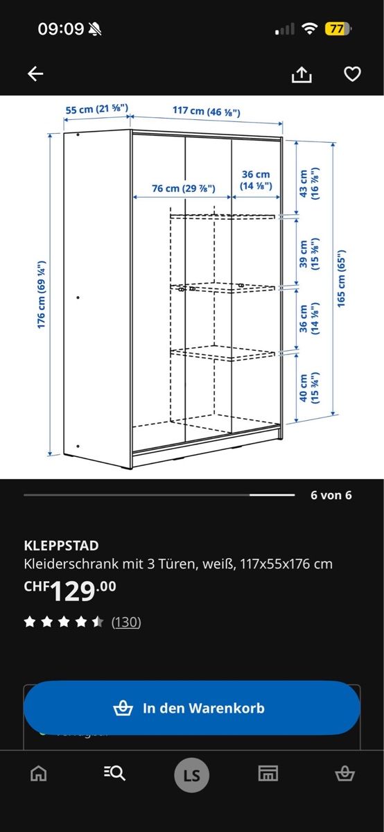 Ikea Schränke: Kleiderschrank Klepstad – Gebraucht aus Suhr von eli_2mjc 1