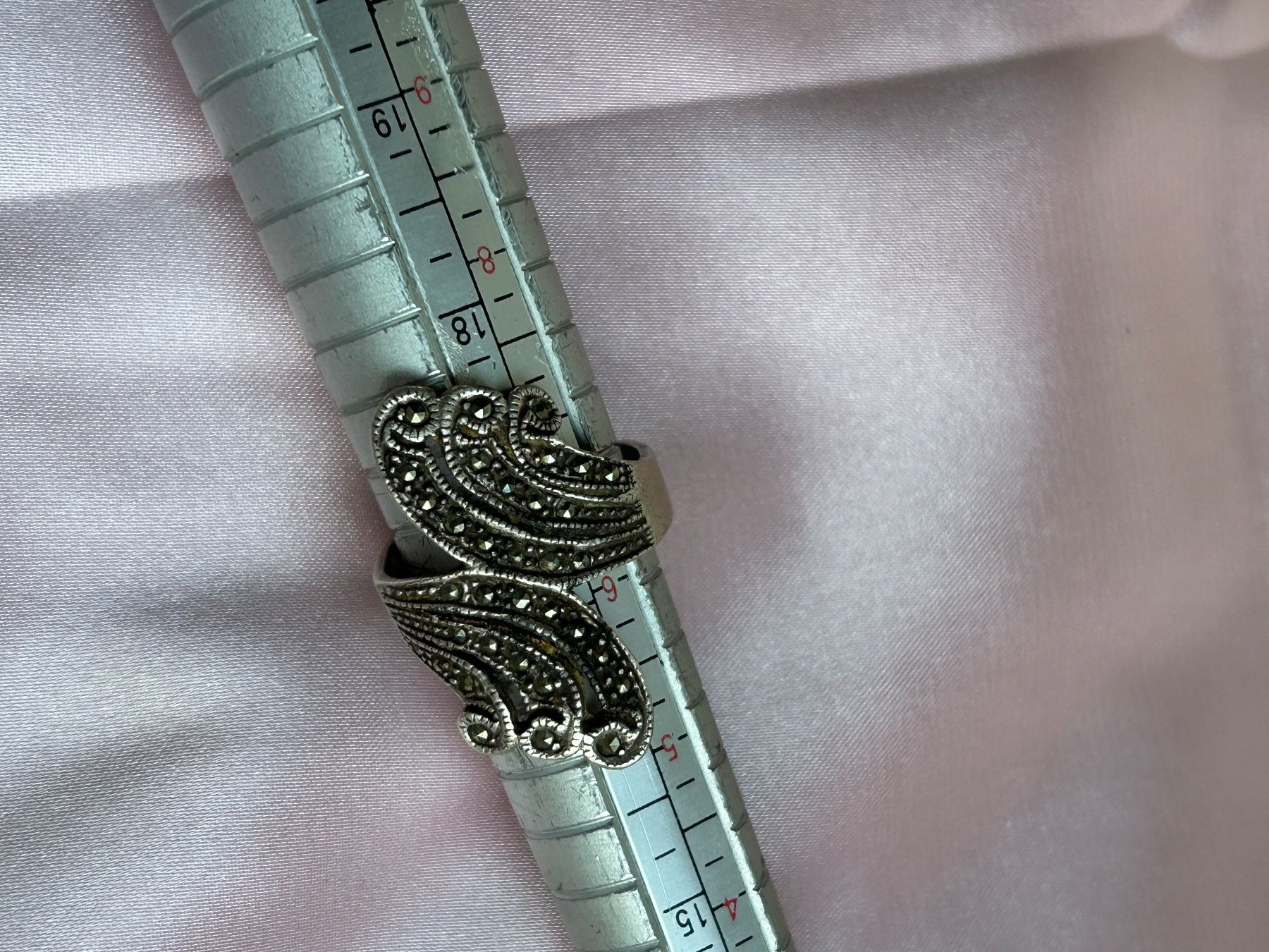 Anelli: Silberring 925 Markasit Gr. 54 Jugendstil Art Deco – Usato da Laufen venduto da belleskulptur 3