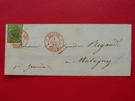 1847: GROSSER ADLER Nr.6, auf Brief - seltener ORTS-STEMPEL!