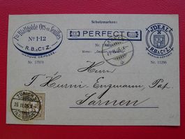 1905: Firmen-Postkarte BLATTGOLD (Zürich) nach SARNEN +58B