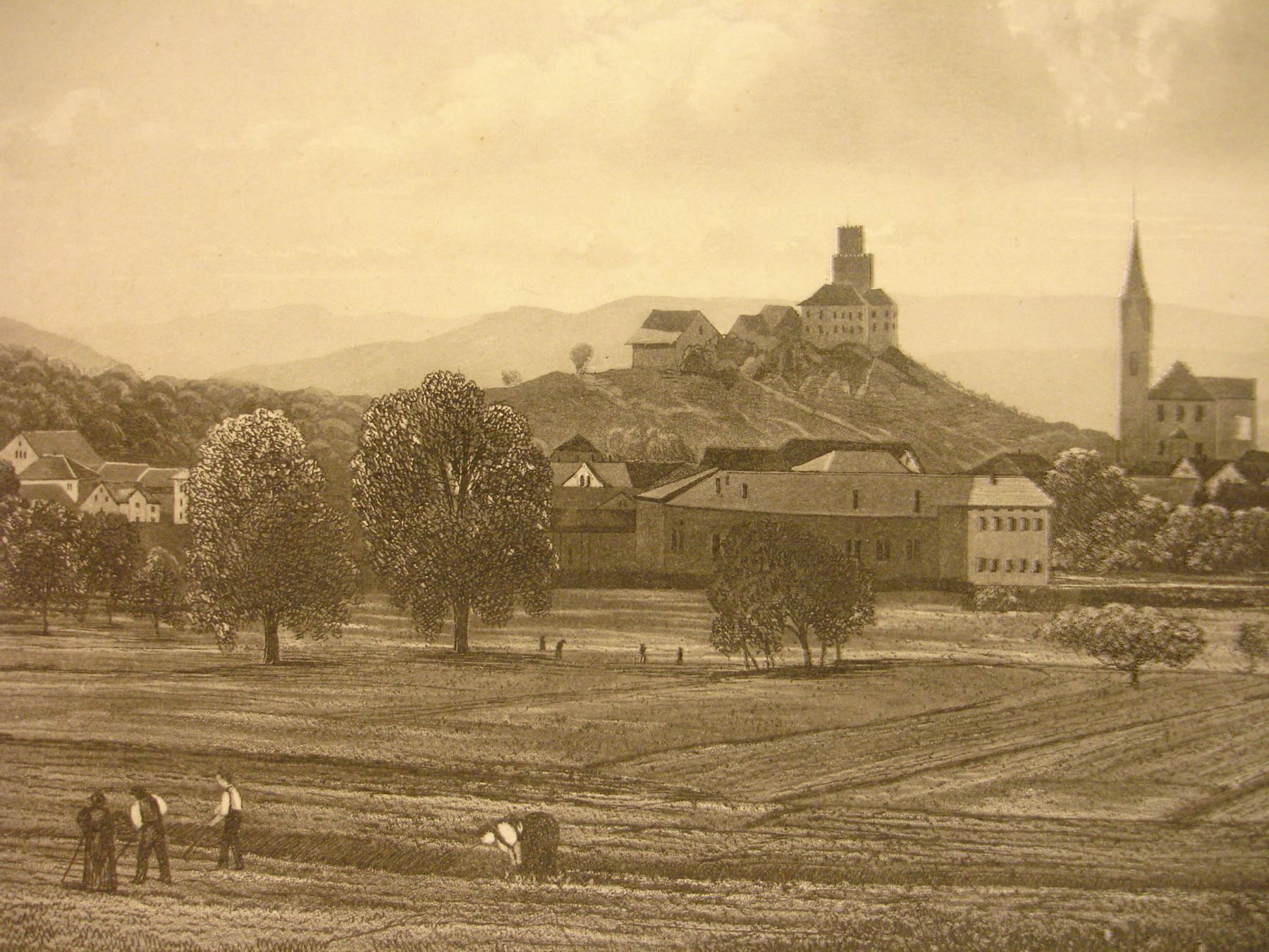 Incisioni: USTER, AQUATINTA 1865 – Antico da Grüningen venduto da Kartensammler 2