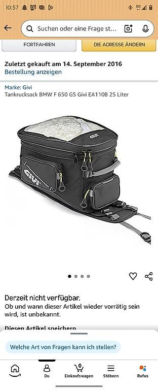 Zaini: Tankrucksack BMW F650 GS – Usato da Benken SG venduto da Nerox11 2
